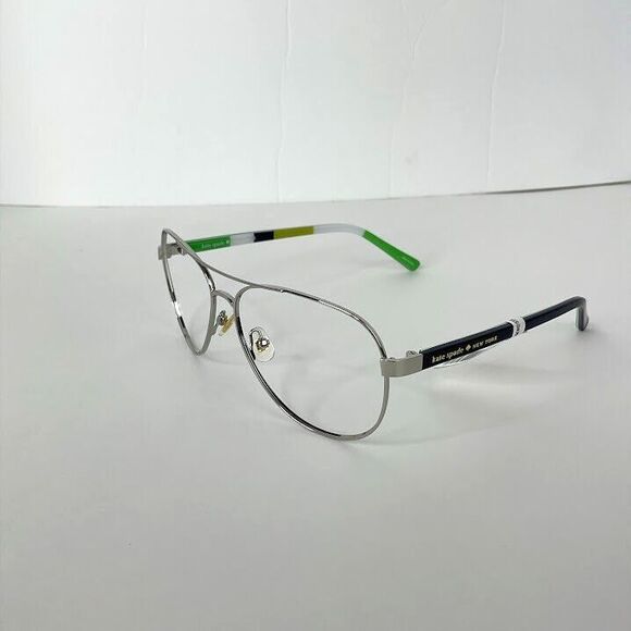 Kate Spade Sunglasses Aviator Silver Navy Blue BLOSSOM YB7Y 58 14 135 FRAME ONLY - Picture 1 of 7